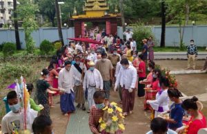 রাজকীয় আয়োজনে নবম বিহারাধ্যক্ষকে বরণ
