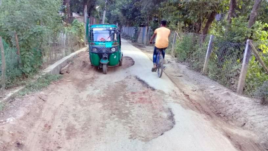 সংস্কারের তিন মাস না যেতেই ফের বেহাল দশা! বোয়ালখালী সড়ক