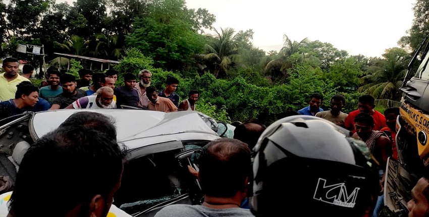 প্রাইভেট কার-লরির সংঘর্ষে যুবকের মৃত্যু,আহত ইউপি সদস্য লরি